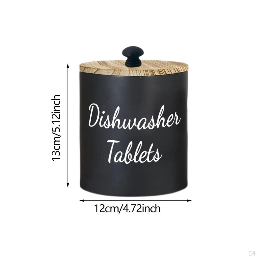 Dishwasher Capsule Container Dustproof Case Versatile with Lid Wooden Desk Organizer