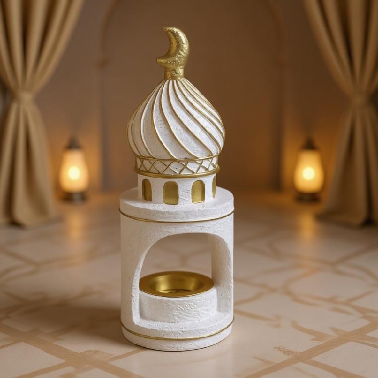 Traditionelle Harz Moschee Turm Dekoration aus dem Nahen Osten Duftendes Weihrauch Harz Räucherstäbchen Halter Für Feiertagsdekorationen
