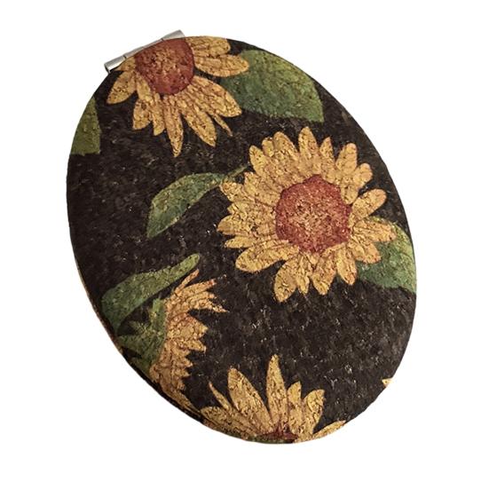 Vintage Floraler Kosmetikspiegel Tragbarer Reise-Doppelseitiger Schminkspiegel Für Damen Mädchen Hohe Klarheit Tasche Handheld Kosmetikspiegel