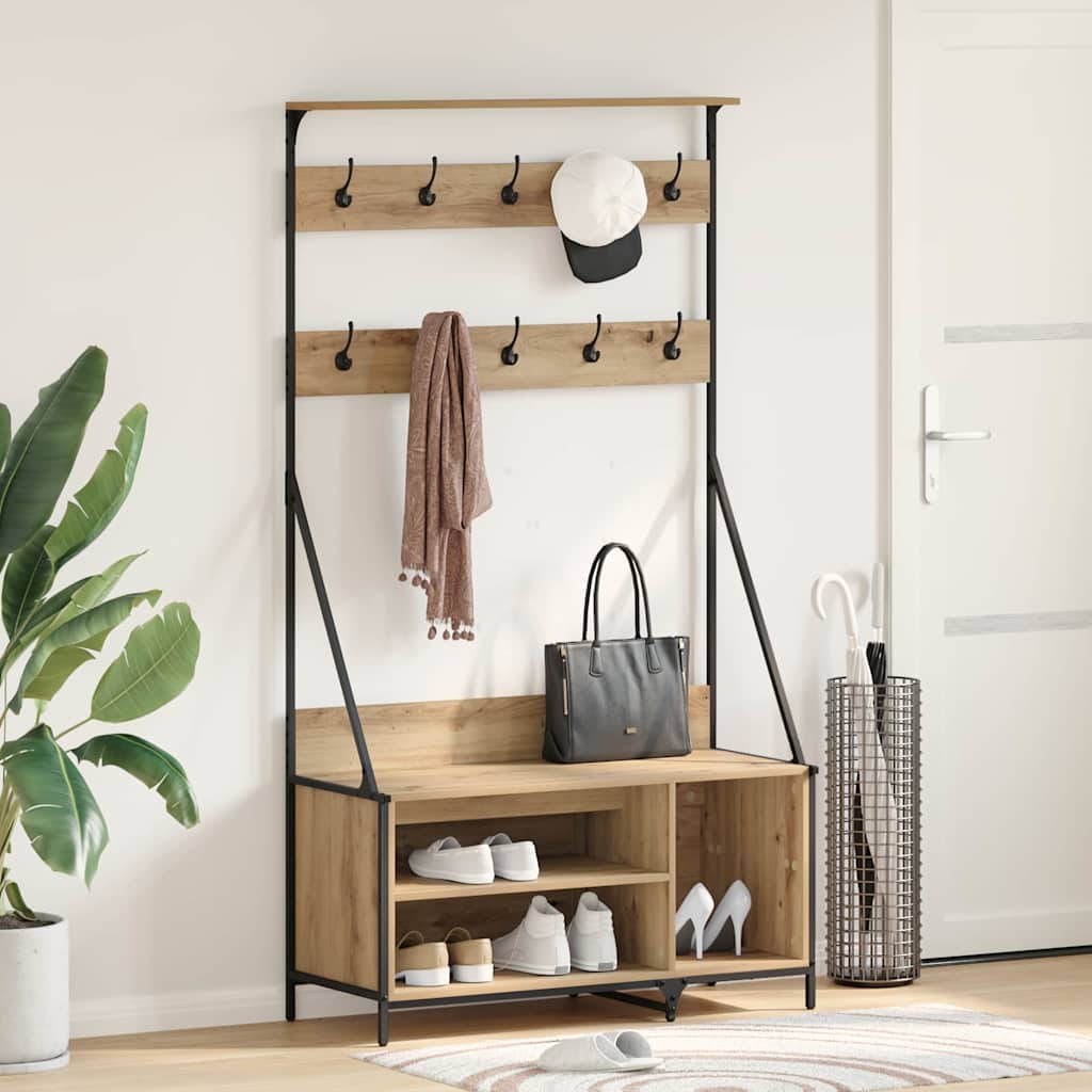 Clothing Rack Artisan Oak 100 X 41 X 184 Cm Wood Based Material