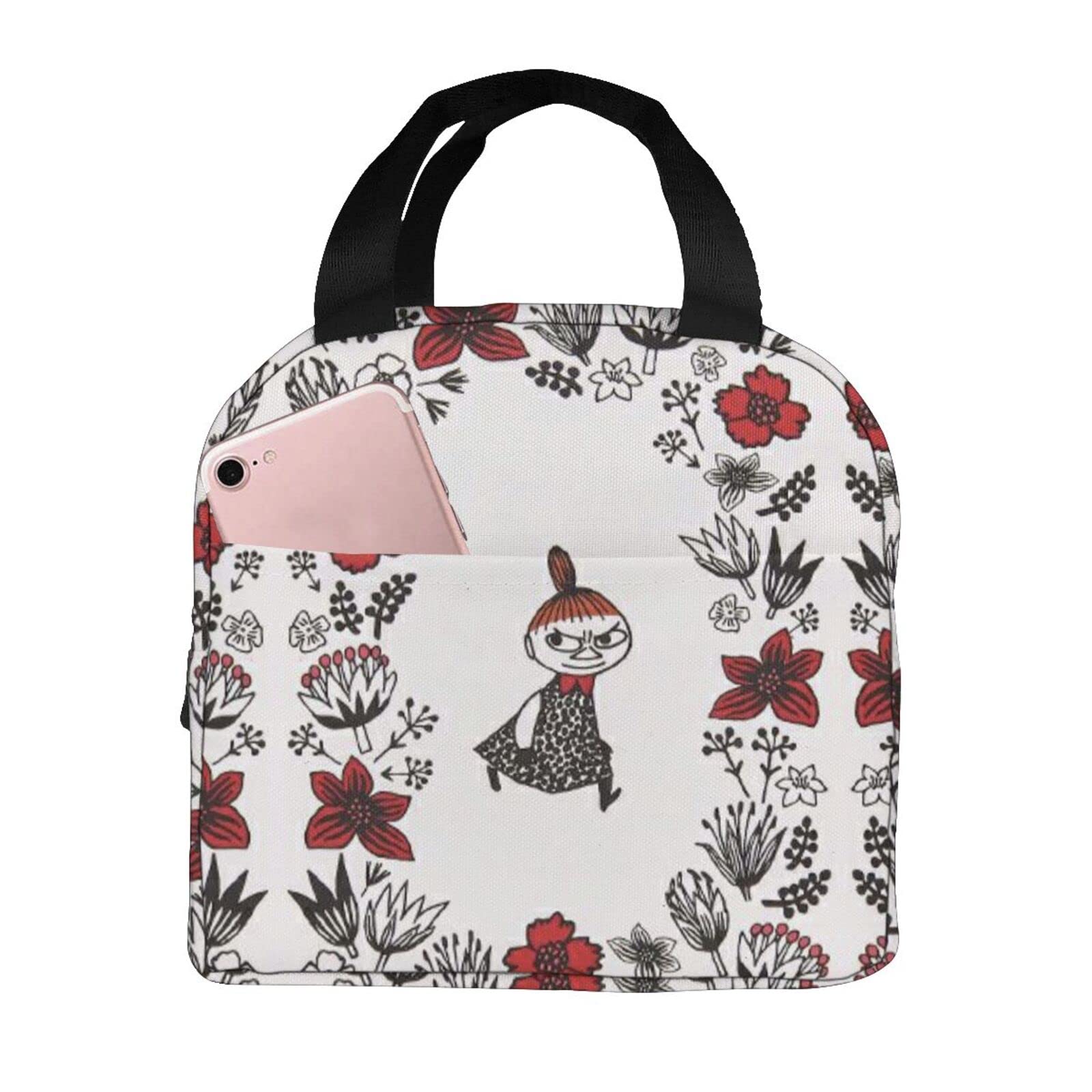

Moomin Little My Lunch Bag with Insulated Clasp Closure and Zipper, Compact and Stylish, Portable, Thermal Lunch Bag, Soft Cooler Bag, ToteEco Bag,