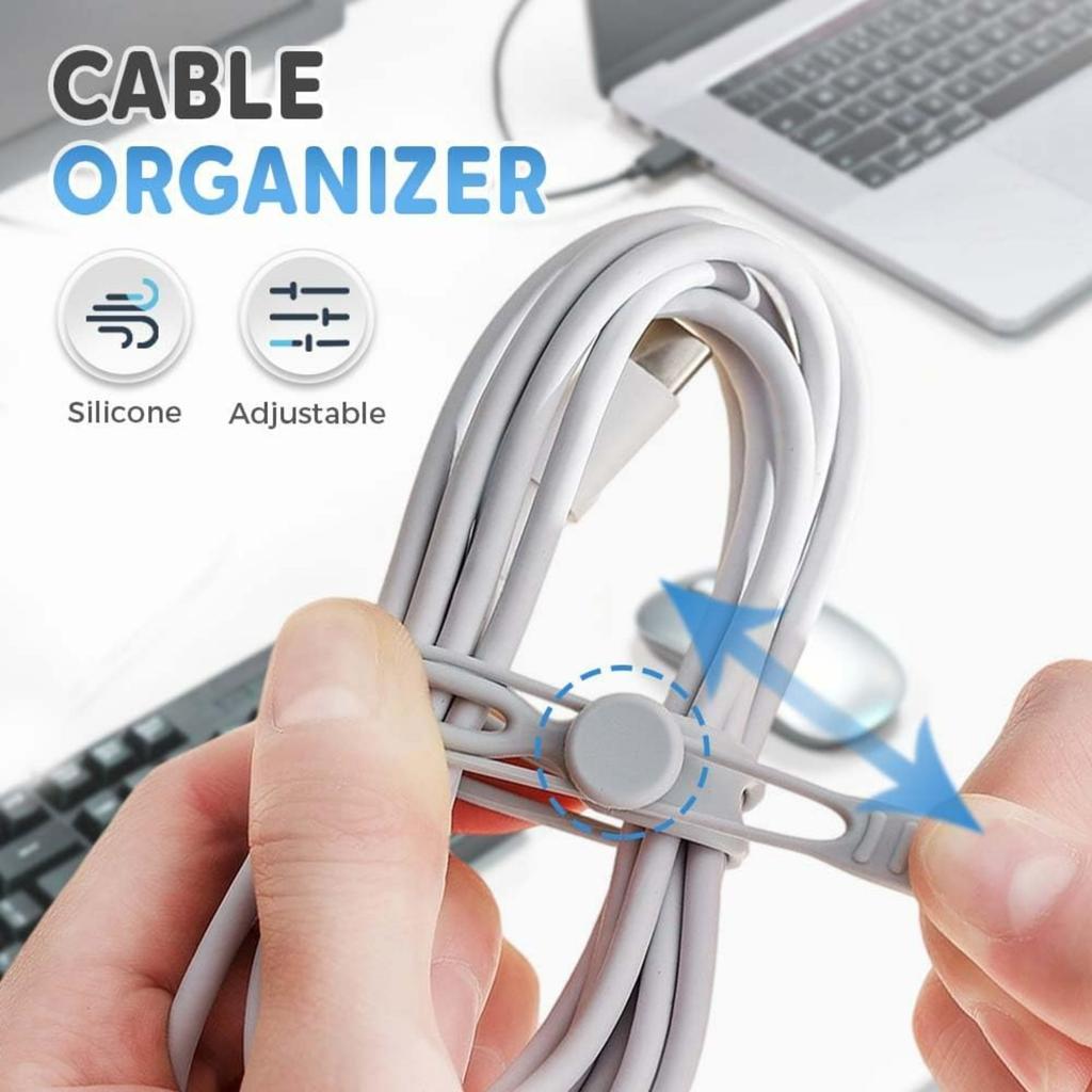 2026 Upgrade Silicone Cable Ties,Cable Management Headphone Organizers,Reusable Cord Management Wire Organizers for Cords,Home Office Travel Gadgets