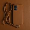 For Samsung Galaxy A13 4G Case with Lanyard Genuine Cow Leather PC Phone Back Cover