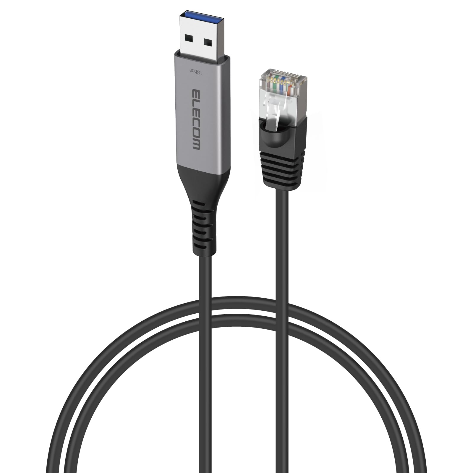 

ELECOM to LAN Conversion with MAC Address USB-A Cable, CAT6, Changer, 2m, Black, LD-AL1G20BK чорний