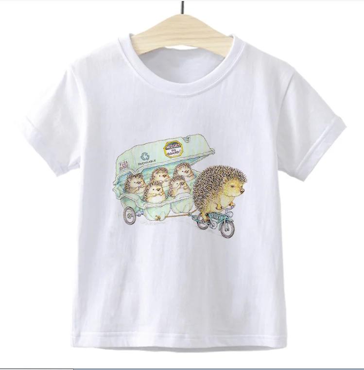 Summer Trendy Kids TShirt for Boys And Girls Cute Child Hedgehog Print Top Casual Summer Clothing for Children