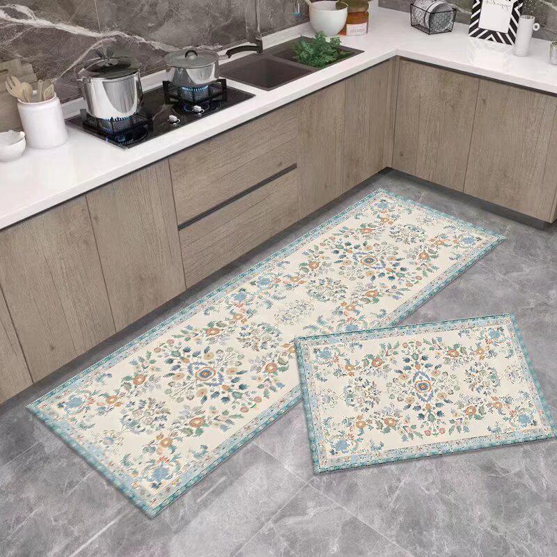 Stylish Non-Slip Kitchen Floor Mats: Dirt-Resistant, Water-Absorbing, Oil-Absorbing, Long Combination Set