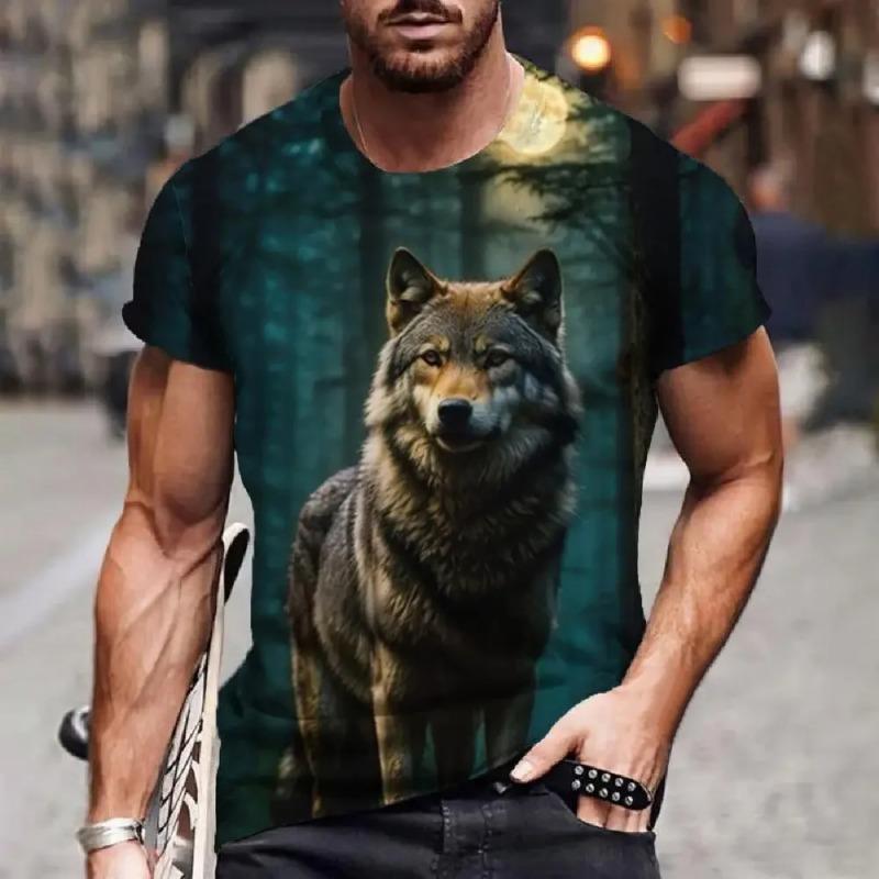 

Animal Wolf 3D Print T-Shirts Summer Men Women Casual Fashion Streetwear Oversized Short Sleeve T Shirt Male Tees Tops Clothing L