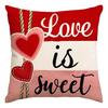 Valentine's Day Decor Pillowcases, Love Heart Printed Cushion Covers For Sofa/Bed,Red Black Cases For Home Decoration