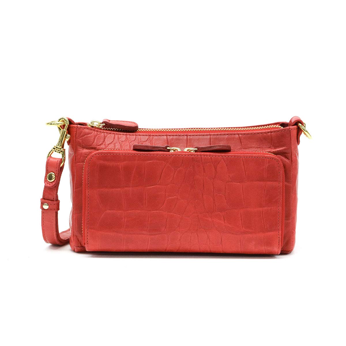 

Valdrose Gentle Crocodile Wallet Red 2-Way Pochette, Regalo, BR-4606,