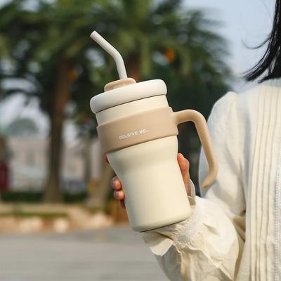Henkeltasse mit großem Fassungsvermögen, hochwertige Thermoskanne, Bingba-Tasse, 316 Edelstahl, Wärmeisolierung, Kaltkaffeetasse