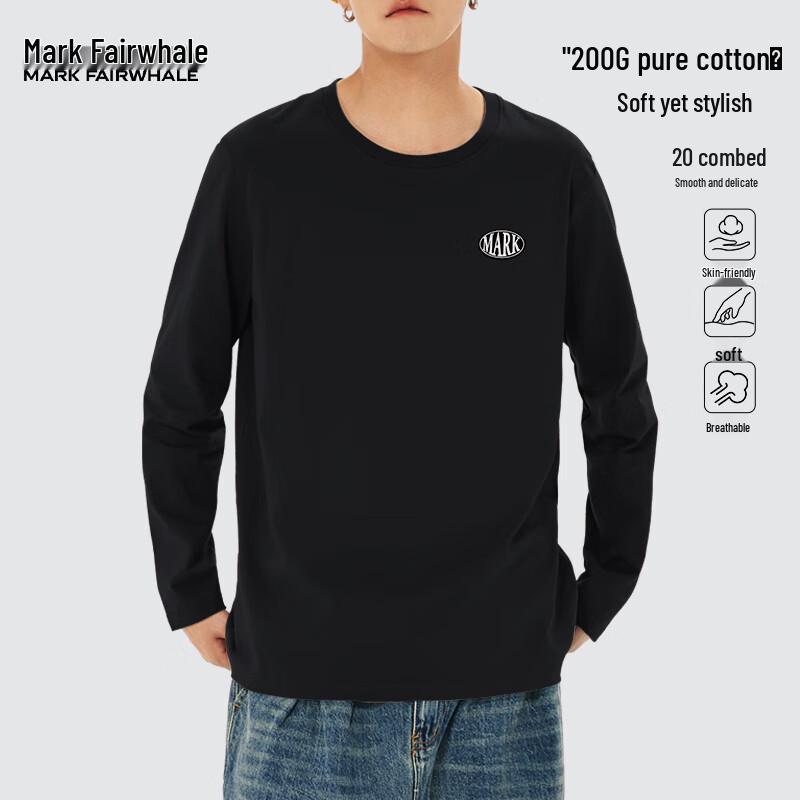 

Mark Fairwhale Men s Heavyweight Pure Cotton Long Sleeve T-Shirt 2XL