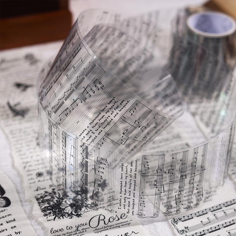 Yuezhen's Retro English Collage Text Notebook Tape Stickers