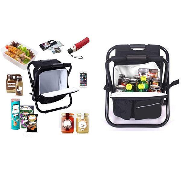 Oxford Cloth Outdoor Cooler Bag with Folding Chair for Fishing & Picnics