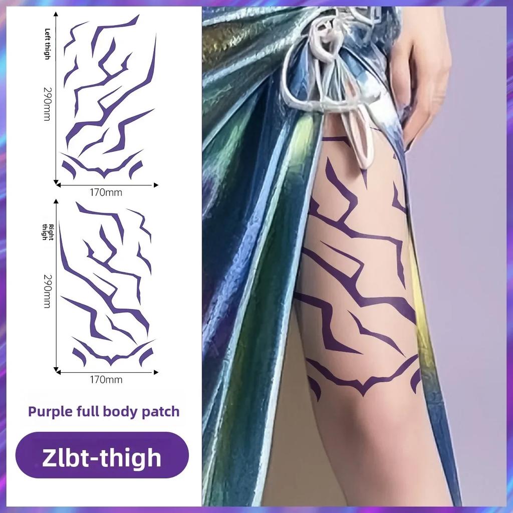 4 temporary tattoos, role-playing tattoo stickers, role-playing accessories for cosplay, Halloween and party makeup