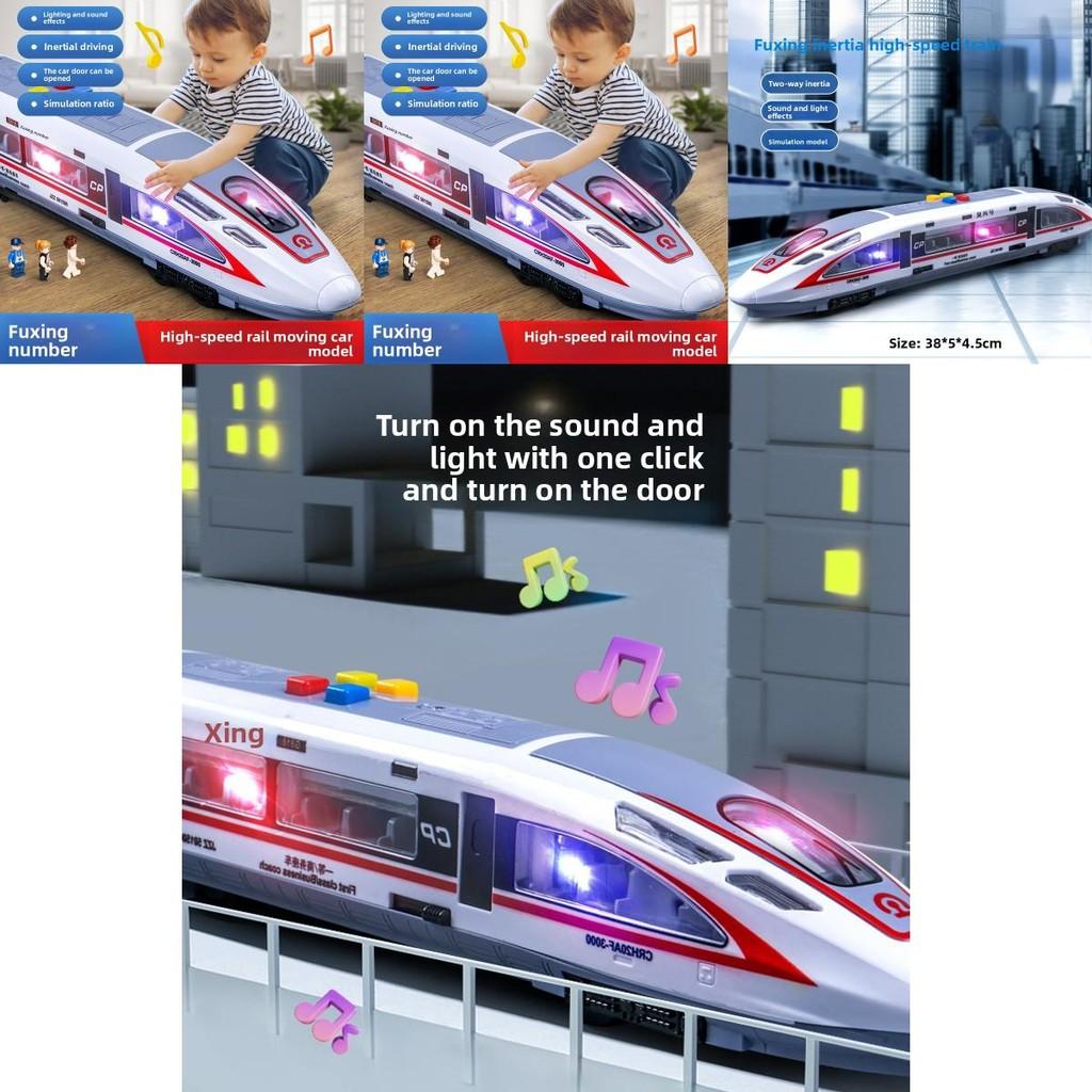 Treno Fuxing Alta Velocità Giocattolo a Inerzia per Bambini con Suono e Luce per l'Apprendimento Precoce