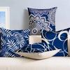 Dark Blue Geometric Petal Linen Pillowcase Sofa Cushion Cover Home Decoration Can Be For You 40X40 45X45 50X50 60X60