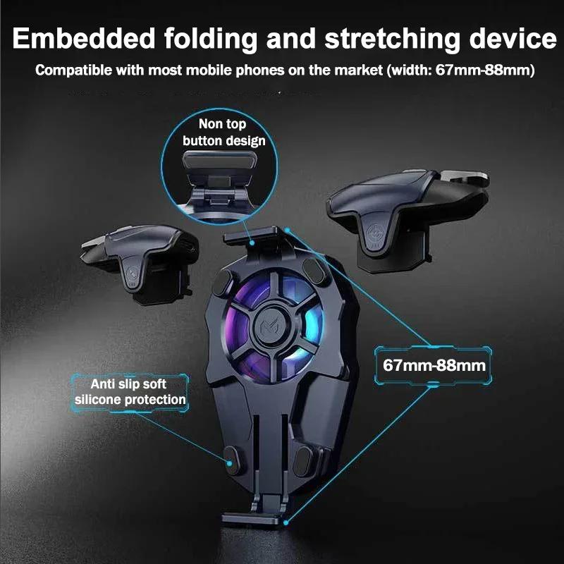 AK03 Mobile Phone Gaming Trigger Joystick Gamepad Fan Radiator 2 IN 1 Aim Shooting L1R1 Key Button Game Cooler for IOS PUBG