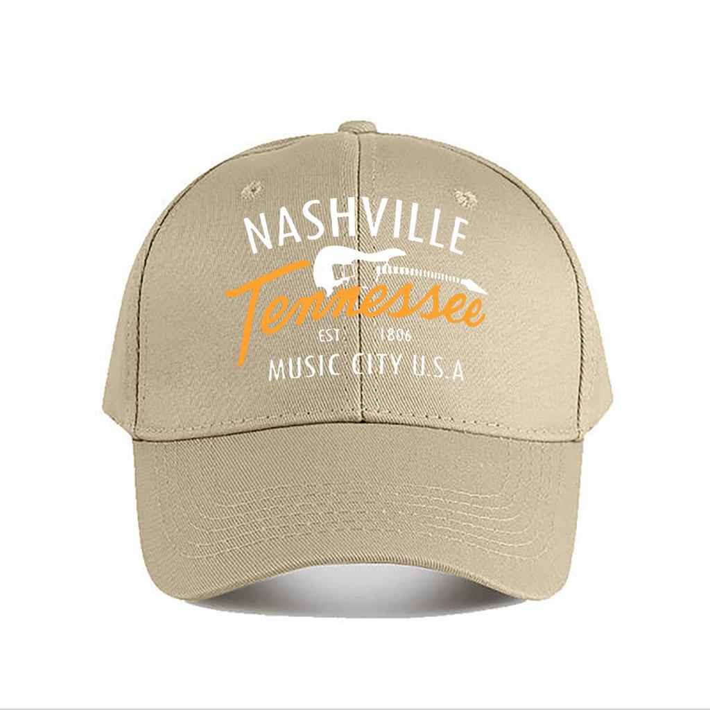 Nashville Tennessee Music City Guitar Baseball Cap Fashion Unisex Sunhat Womens Outdoor Sports Snapback Cap