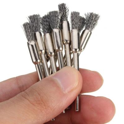 10Pcs Wheel Wire Pen Brush Steel Cup Brush Rotary Tool Polishing Set Accessories Kit For Cleaning Grinding Polished