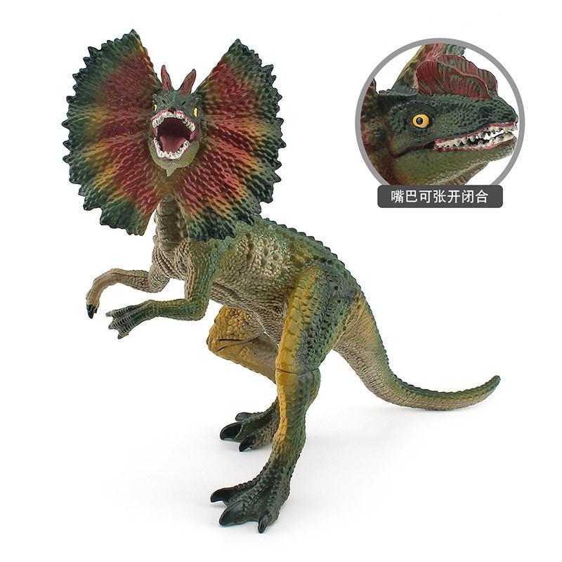 

Realistic Jurassic Carnivorous Dinosaur Model Double Crested Dragon Decorative Figure For Collectors зелений