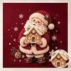 DIY Santa Claus and Gingerbread House Pearl Painting Kit for Crafting. Home Wall Decoration
