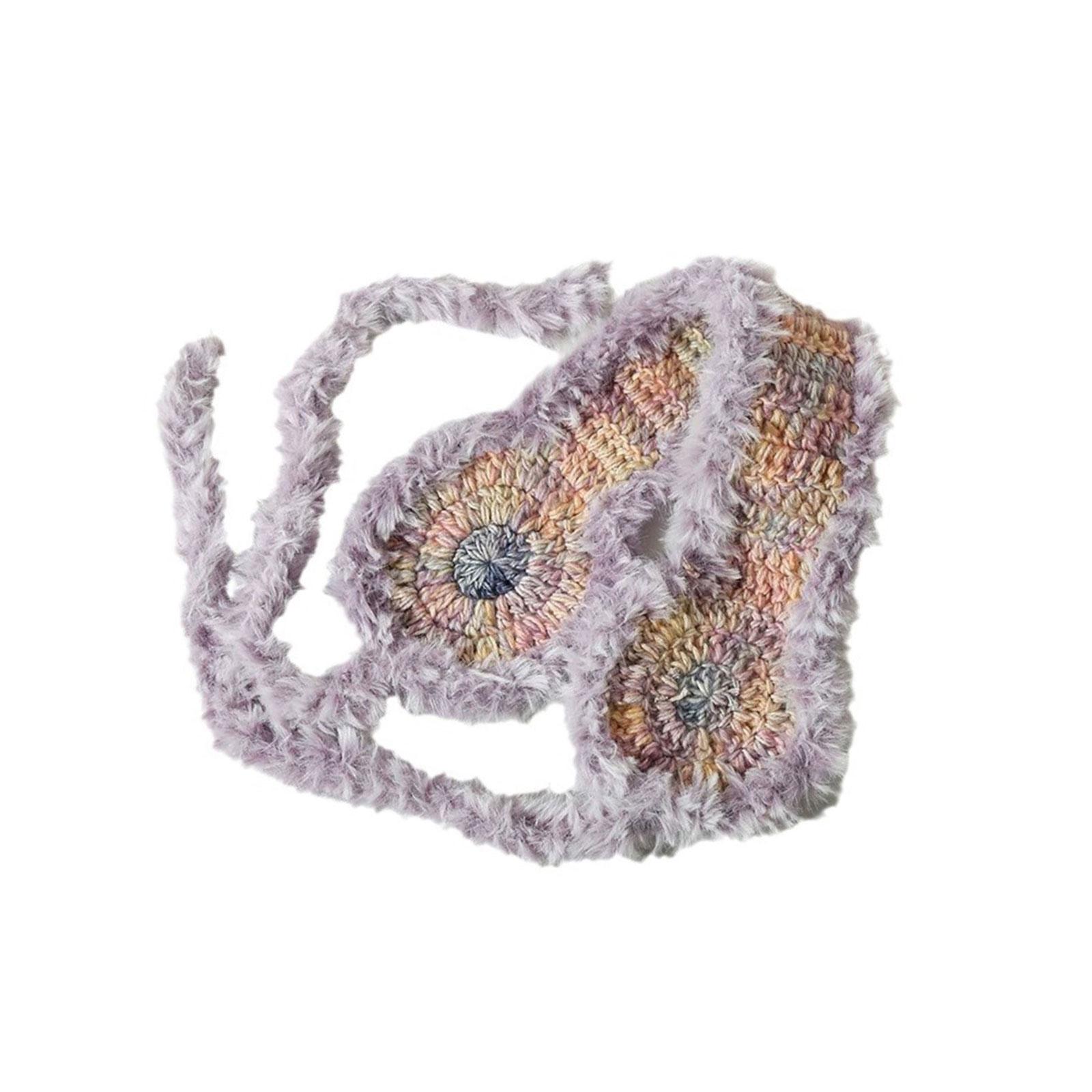 

Fashionable Knitted Ear Warmer Earmuffs Headbands Soft Fleece For Girls Women Winter Outfits фіолетовий