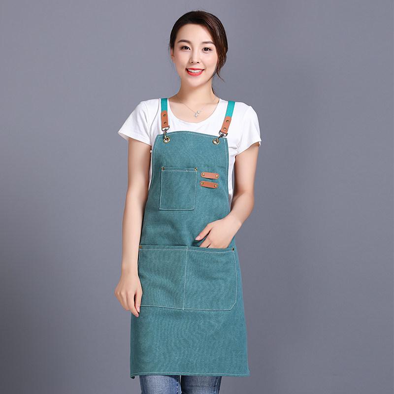 Waterproof Canvas Apron for Baking, Tea Shops, Nail Art, Florists, and Catering with Custom Logo Printing
