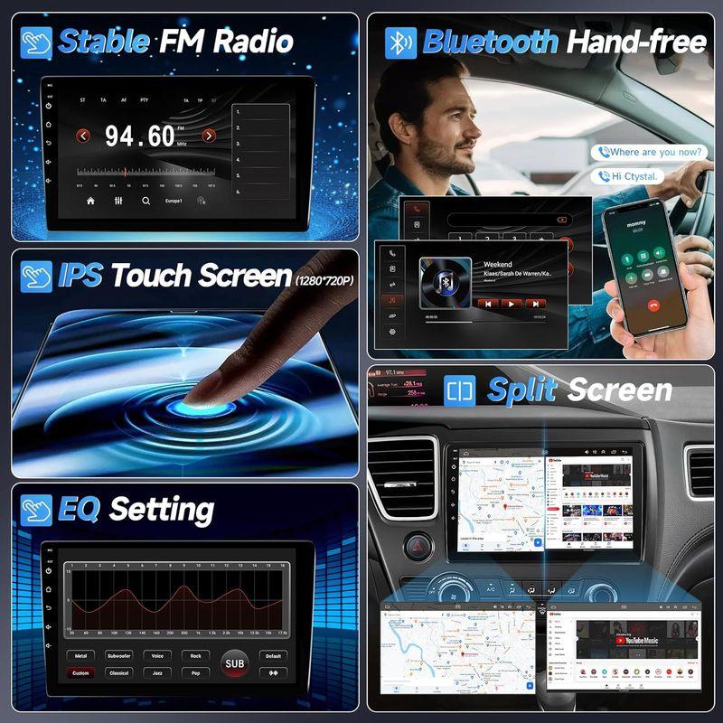 Android 12 Car Stereo for Honda Civic 2013-2017, 9inch IPS Touch Screen for Civic Head Unit, Carplay/Android Auto/Bluetooth/GPS/WiFi/Backup