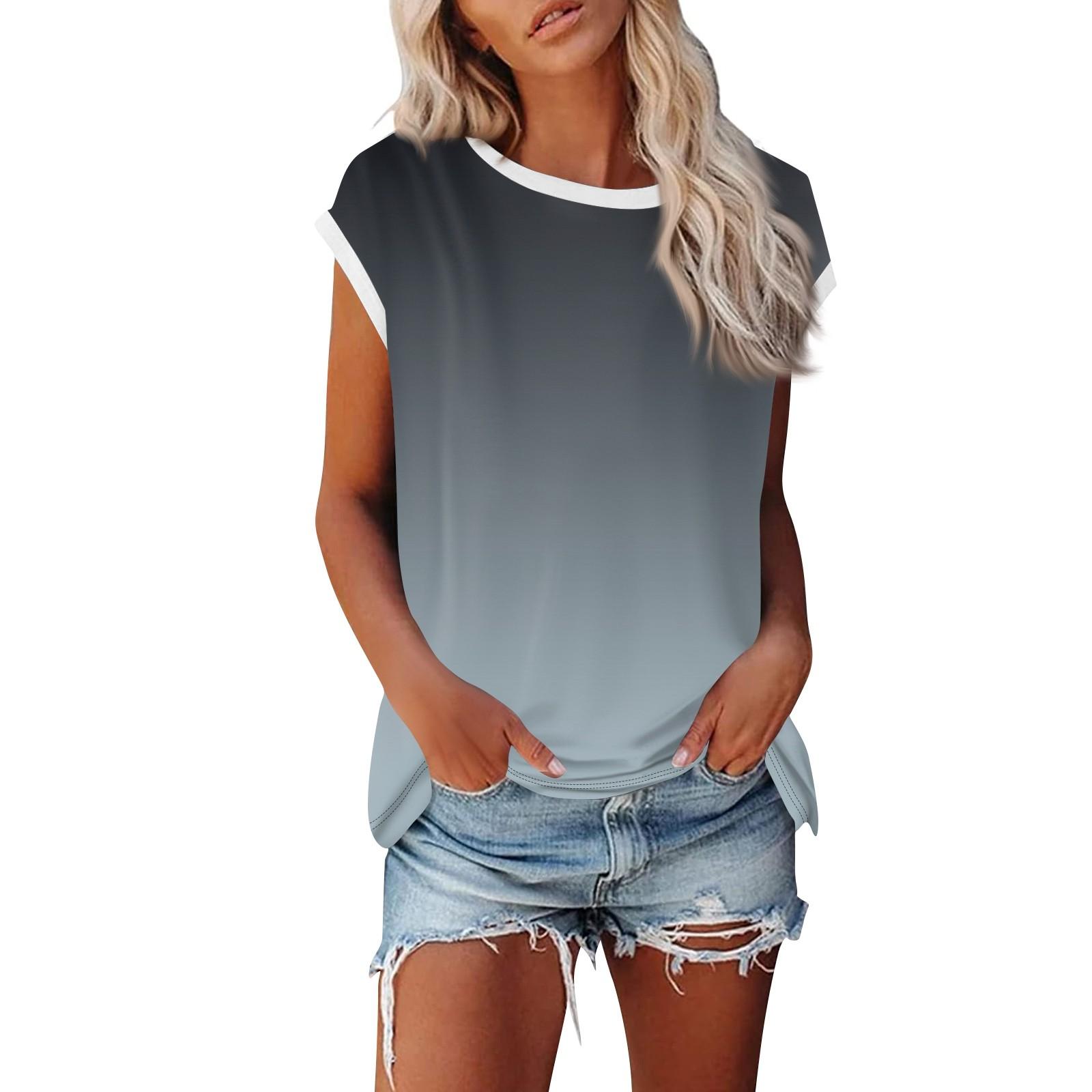 

Модная женская однотонная свободная рубашка с круглым вырезом и короткими рукавами, повседневный топ с короткими рукавами XXL серый