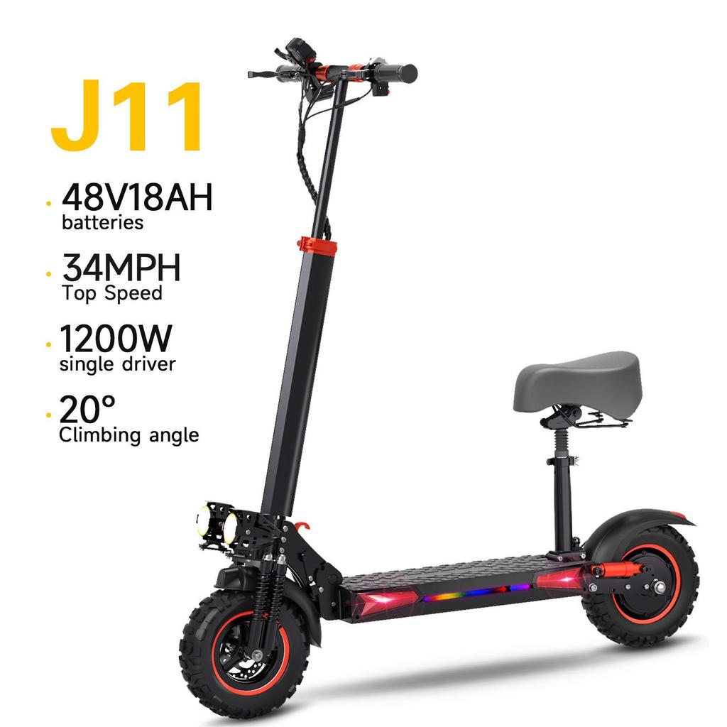 FREEBOY J11 Max City Outdoor Electric Scooter For Adult 1200W Motor 48V18AH Battery 11 Inch Off-Road Tires Folding EScooter