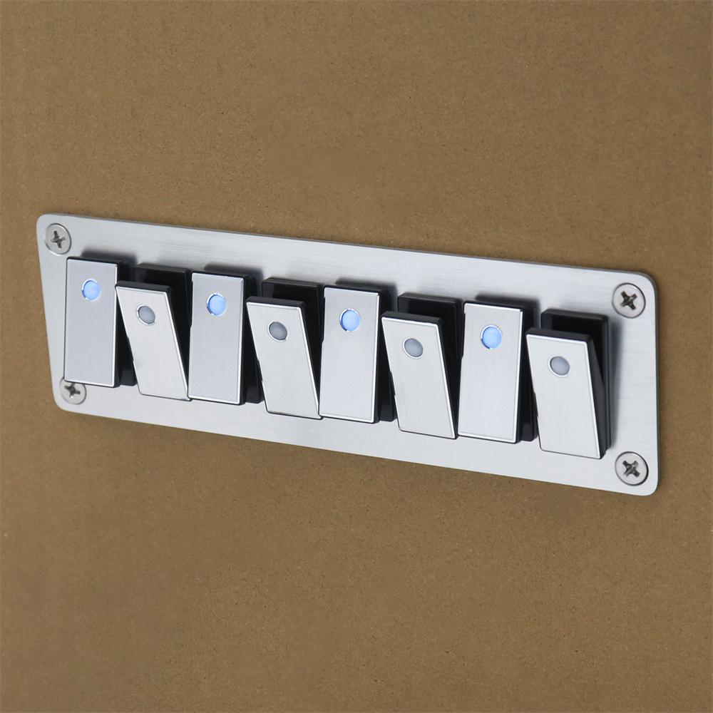 8 Rocker Switch Panel Switch Panel with LED Light For Boat Car