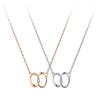 Clavicle Chain, Alloy, Romantic Small Double Ring, Same Style for Men and Women, Couple Model N166N167