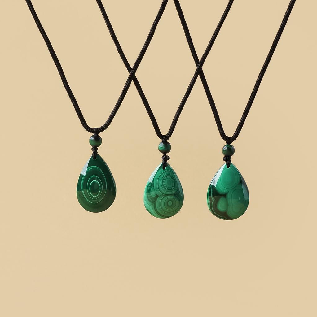 Natural Crystal Malachite Stone Drop Pendants Gemstone Crystal Crafts Oval Shape Gifts