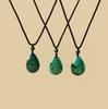Natural Crystal Malachite Stone Drop Pendants Gemstone Crystal Crafts Oval Shape Gifts