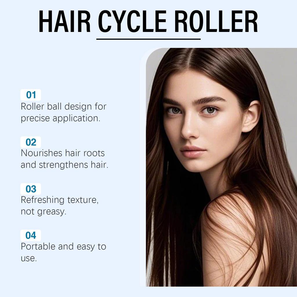 Gentle Scalp Nourishing Rollerball Essence, Daily Hair Care Oil for Scalp Massage & Smooth, Silky Hair
