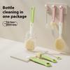 6-in-1 Silikonflaschenbürsten-Set Reise-Abtropfgestell Reinigungsstrohhalm Multifunktion Langer Griff Babyflaschenbürste