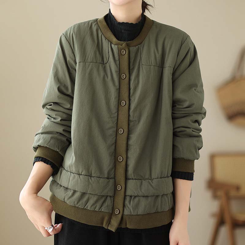 

Пальто для женщин Утепленное Осенне-зимнее Ветровка Оверсайз Водонепроницаемая Повседневная Куртка M зелёный