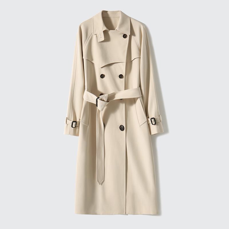 

дизайн тренча, женское пальто средней длины на раннюю весну, весенне-осенняя женская одежда, модная драпировка XL