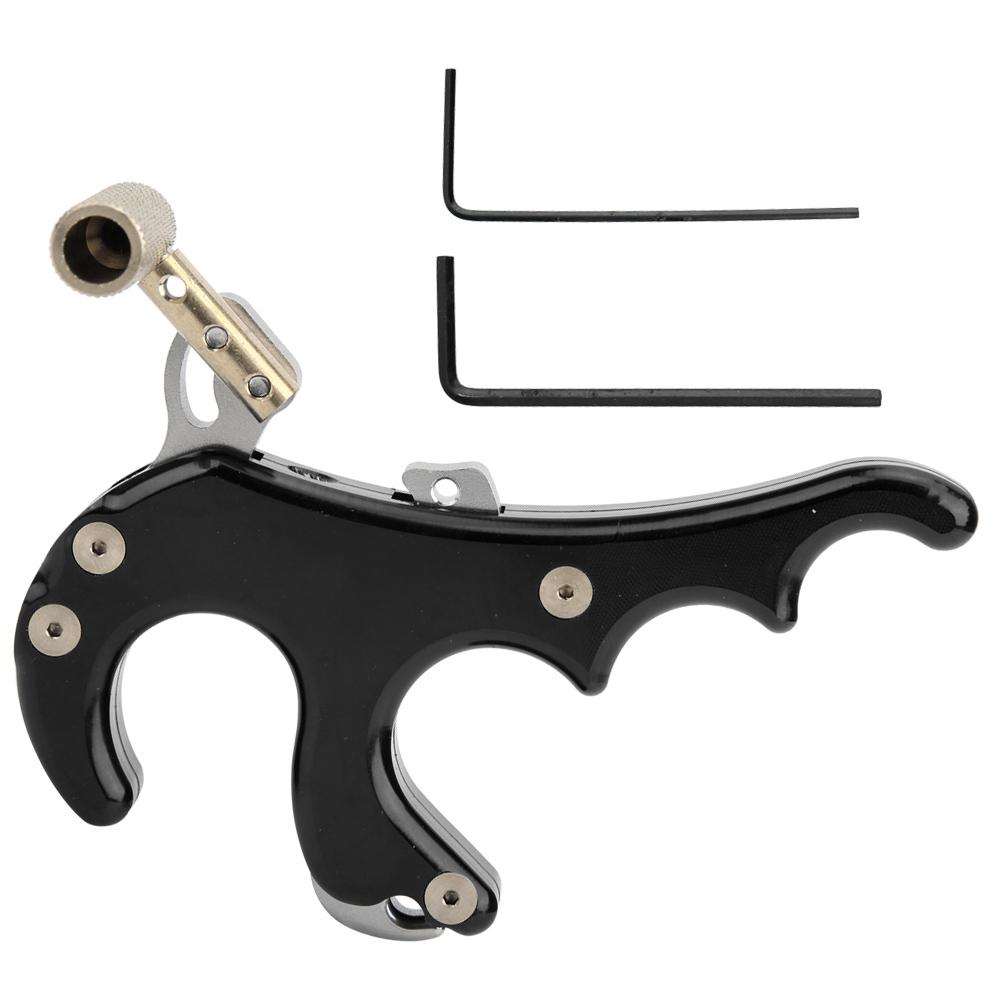 

Відкритий Металевий 4-пальцевий Реліз для Стрільби з Лука з Великим Пальцем Мисливські Аксесуари Чорний чорний