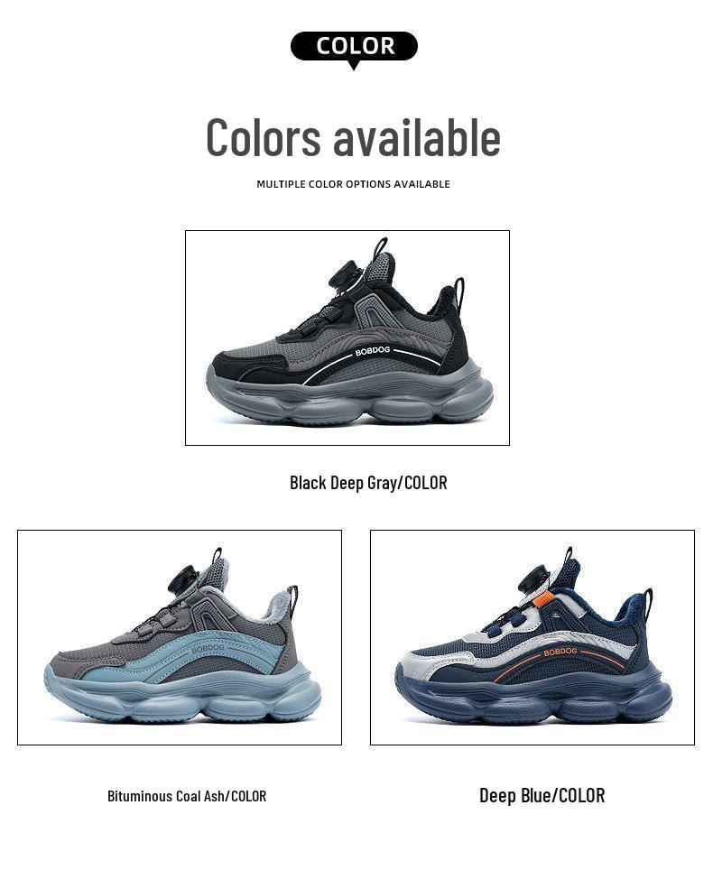Bobodou Boys' Cotton Sports Shoes - Spring 2026 Collection, Medium & Large Sizes, Double Mesh, Warm & Breathable.