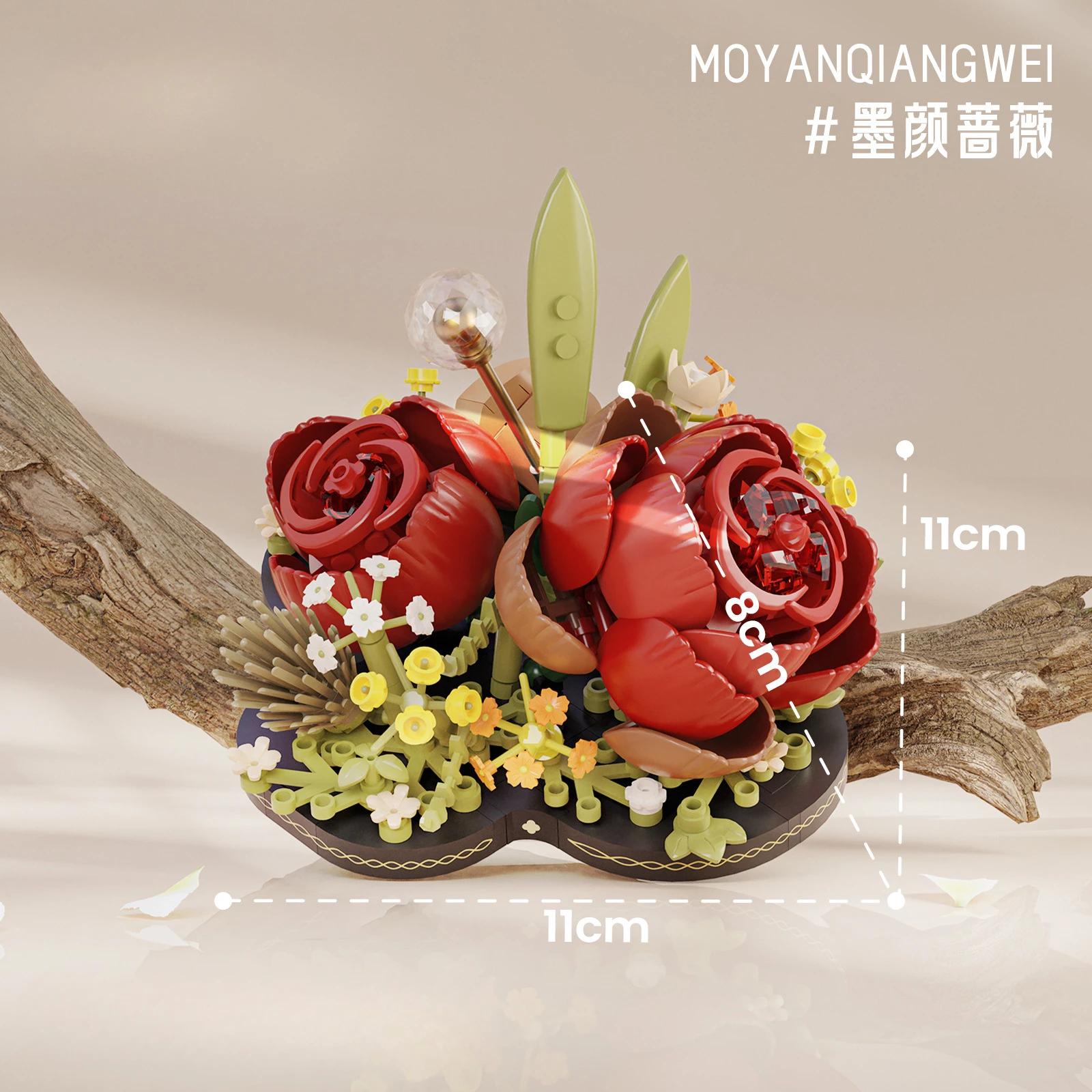 Mini Flowers Stacking Blocks Toy Set for Creative Girls - Educational Building Bricks Gift