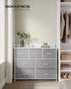 SONGMICS Chest of Drawers, Bedroom Cabinet, 7 Fabric Drawers with Handles, Metal Frame, Dove Grey and Cloud White