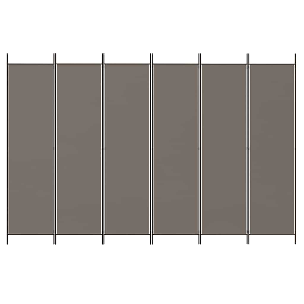 Vidaxl 6-Panel Room Divider, Anthracite, 300X200 Cm, Fabric