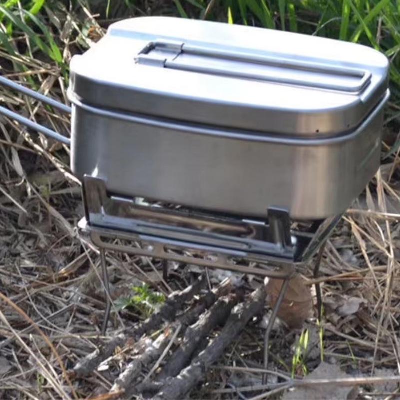 2005 Model Multi-functional Stainless Steel Mess Kit for Outdoor Cooking, Picnics, Rice Steaming, and Camping.
