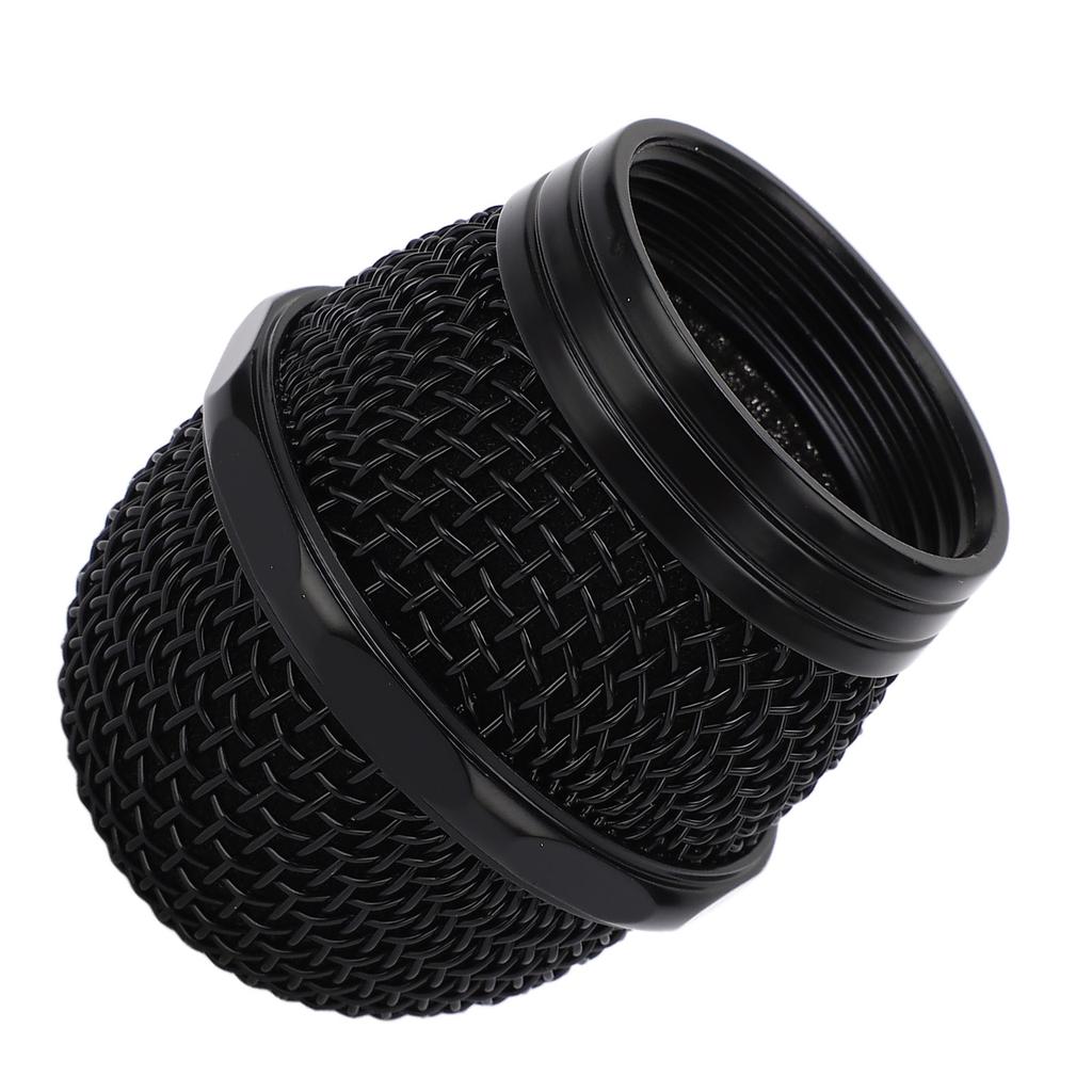 Microphone Ball Head Mesh Grill Stainless Steel Mic Mesh Cover Replacement Black