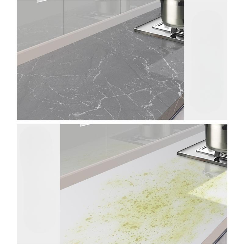 Marmură Bucătărie Film rezistent la ulei Sobă impermeabilă rezistentă la umiditate Tapet autoadeziv Blat Renovare dulap autocolant gresie