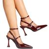 Fashion 2025 Summer Buckle Strap Women's High Heels Fashion Shallow Office and Career New Plus Size Best Seller Solid Closed Toe Sandals