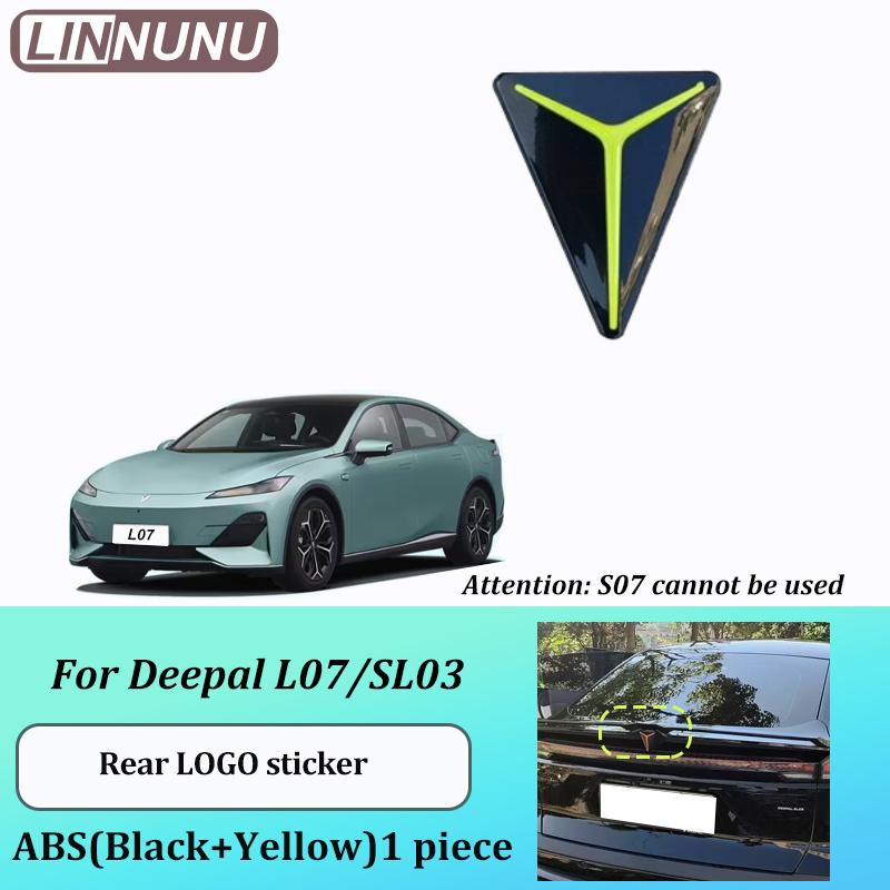 LINNUNU Car Logo Stickers Steering Wheel Emblem Wheel Hub Front and Rear Stickers Auto Exterior Accessories For Deepal L07 Sl03