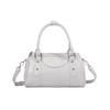 Stylish PU Bowler Bag Women Minimalist Urban Shoulder With Zip Phone Pocket