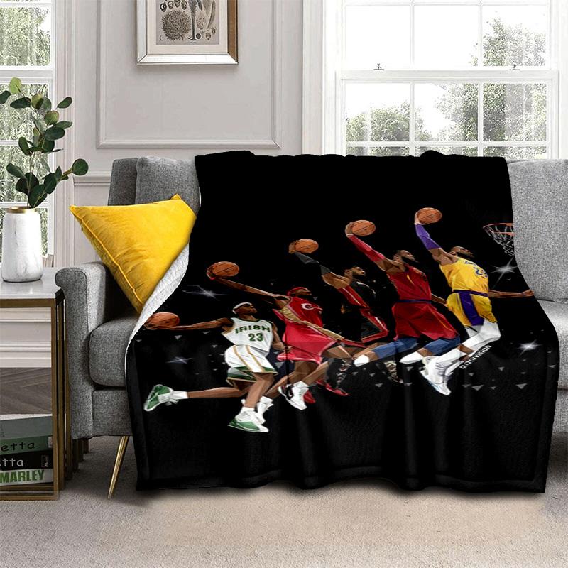 Basketball Slam Dunk Action Print Blanket Home Decor Blanket Bedroom Gift Machine Washable
